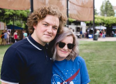 Jackson and Sophie arrive early to ensure they see all three sets of performers at Ogden Twilight. Photo: Lmsorenson.net