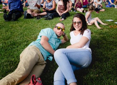 Nic and Kali keeping it relaxed and awaiting OK Go. Photo: Lmsorenson.net