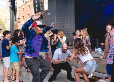 A dance party breaks loose of the original circle design. Photo: Lmsorenson.net