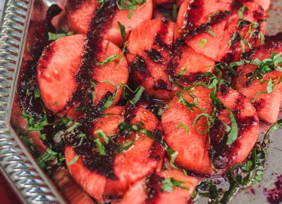 Red Rock gave us a nice refreshing slice of watermelon with a basil and raspberry sauce drizzle. Photo: Talyn Sherer