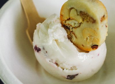 My friends over at Amour Café dished up my favorite dessert, the Manhattan Stracciatella Gelato, complete with a chocolate sweet and salty cookie. Photo: Talyn Sherer