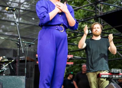 Xenia Rubinos gives thanks to the summer Twilight crowd. Photo: ColtonMarsalaPhotography.com