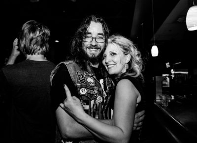 Brandon and Mellisa were checking out the march booth before the Descendents set. Photo: Gilbert Cisneros