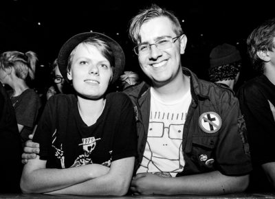 David and Daniel waiting for the Descendents' set. Photo Gilbert Cisneros