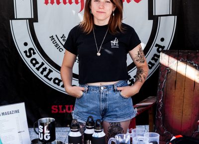 SLUG’s own Alex Topolewski makes sure everything’s running smoothly at the SLUG Mag booth. Photo: Chris Gariety