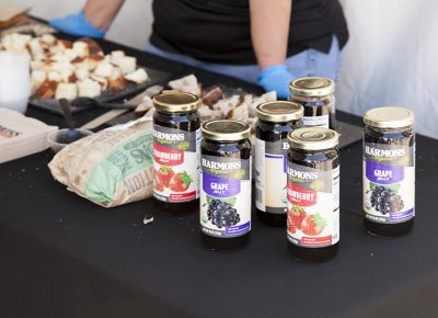 Harmons displays their own jelly alongside their bread for sampling. Photo: @jbunds