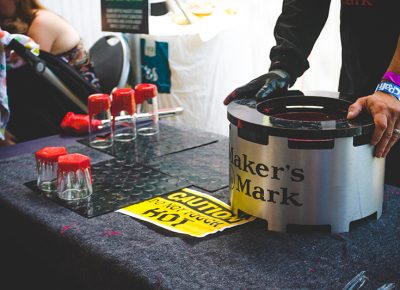 Maker's Mark put on a hand-dipped, red-wax glassware demo for VIP members, giving them an opportunity to take home some souvenirs. Photo: @taylnshererphoto