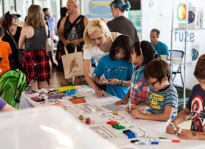 Fun science activities in the STEM building! Photo: Chris Gariety