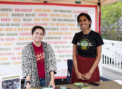 Representing community radio behind the 90.9FM KRCL table. Photo: @jbunds