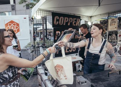 The first person to receive a neon-colored Craft Lake City tote hot off the Copper Palate Press. Photo: @william.h.cannon