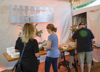 VIPs testing out the Harmons catered spread. Photo: @jaysonrossphoto