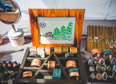 Earthly Aesthetics' display of copper bands, gemstone rings and bejeweled necklaces were sure to catch anyone’s wandering eye. Photo: @taylnshererphoto