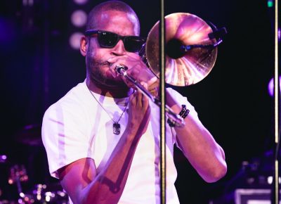 Trombone Shorty, sporting sunglasses and a T-shirt. Photo: Lmsorenson.net