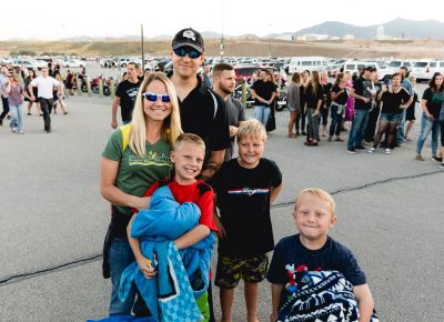 The Fahrni family on their way in to USANA, all packed and ready to go. Photo: Lmsorenson.net