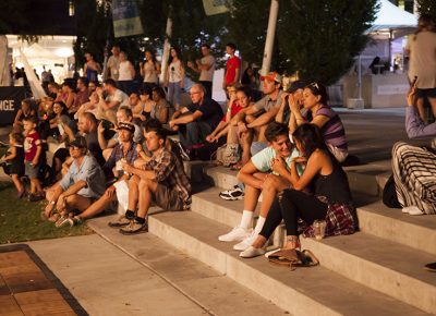 Patrons watching Joshy Soul and the Cool on the SLUG Mag Stage. Photo: @jbunds