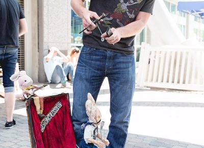 A marionette show playing on the street at the DIY Fest. LmSorenson.net