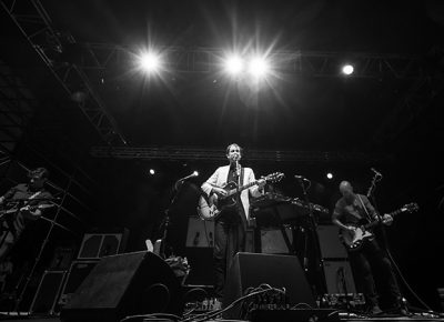 Andrew Bird and band members stand tall above the SLC crowd. Photo: ColtonMarsalaPhotography.com