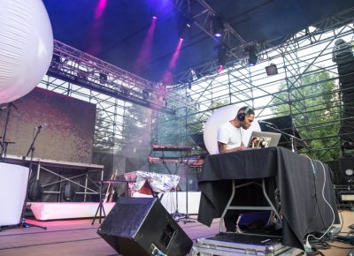 By the time Kaytranada's set started, Pioneer Park had filled for his set. Photo: Gilbert Cisneros