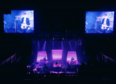 Spoon playing live as seen from the second level of the venue with two giant screens for additional angles. Photo: Lmsorenson.net