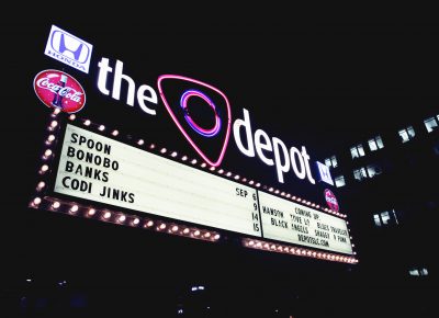 Spoon at The Depot! As seen by the old-fashioned marquee outside the venue. Photo: Lmsorenson.net