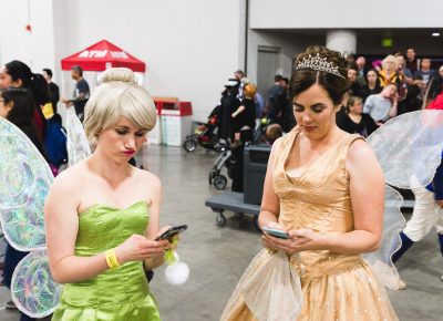 Even fairies get bad cell reception. Pictured are Hannah and Kari. Photo: Lmsorenson.net