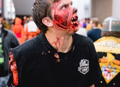 Tristan remains in character as he makes his way through the hallways inside Salt Lake Comic Con. Photo: Lmsorenson.net