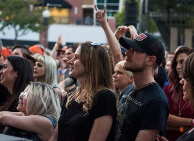 Smiles from the front row during Baroness. Photo: ColtonMarsalaPhotography.com