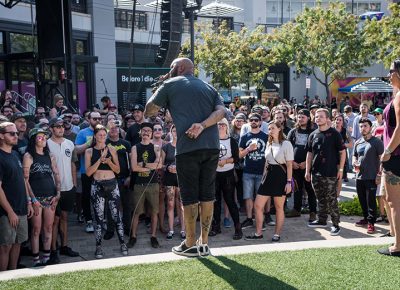 POS played the majority of his set in the crowd. Photo: ColtonMarsalaPhotography.com