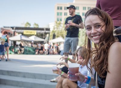 Ellyx Jolley enjoys a cold one before her favorite band Pinback starts. Photo: ColtonMarsalaPhotography.com