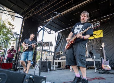 Pinback rocks the SLUG Mag Stage. Photo: ColtonMarsalaPhotography.com