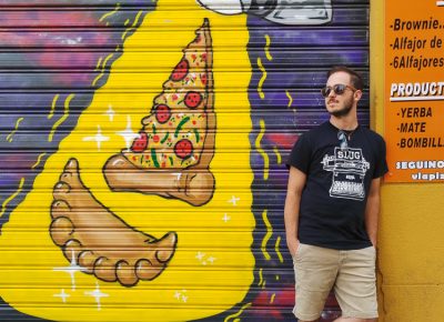 In the town of Valencia, Spain, we wait patiently for the empanada shop to open up for breakfast. Photo: Talyn Sherer