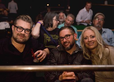 Bobby, Beau and Angie grabbed seats at the front of the rows in the back. Photo: Lmsorenson.net