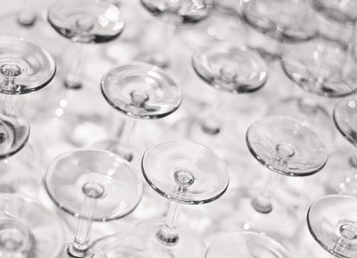 Thanks to Vine Lore, our wine glasses await our selection as we enter the awards ceremony. Photo: Talyn Sherer