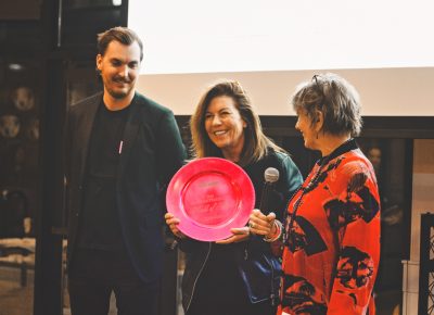 (L–R) Rich Romney and Tamara Gibo of Takashi receive their Hall of Fame award for consistency in excellence over the years. Photo: Talyn Sherer