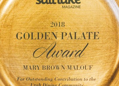 The best and perhaps most well-deserved award of the night went to Mary Brown Malouf with her Golden Palate award. Photo: Talyn Sherer