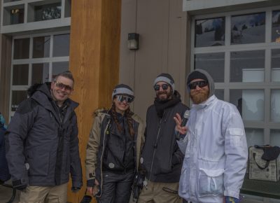 (L–R) SLUG Games teamsters Community Development Manager John Ford, Executive Editor Angela H. Brown, Jake Vivori and MC Tucker Brown. Photo: @cezaryna