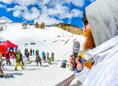 Tucker Brown with some announcements. Photo: CJ Anderson