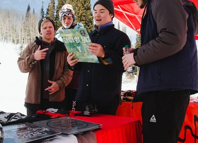 SLUG booth drawing a crowd with some creative swag. Photo: Matthew Hunter