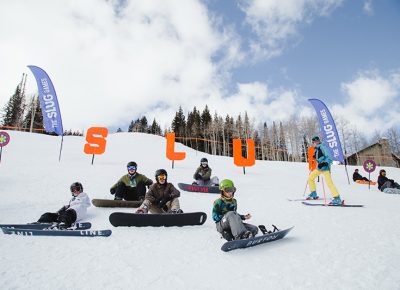 Men's 17 & Under Snow division competitors eyeballing the course during warmups. Photo: Matthew Hunter