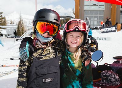 A couple of the day’s youth competitors stoked on a solid lap. Photo: Matthew Hunter