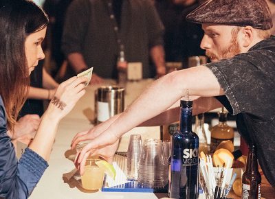 Eric dutifully helping quench thirst at the RYE tarot lounge. Photo: Will Cannon