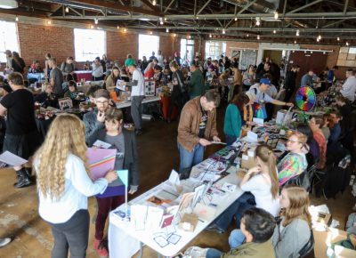 The Grid Zine Fest 2018 filled Publik Coffee’s event space with 68 zine vendors and hundreds of guests. This free event included kid-friendly designations, a make-a-zine table and a ‘Shy Guy’ table for zinesters who prefer to publish anonymously.