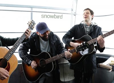 Tim Nordwind and Damian Kulash share a laugh as their instruments detune in the high altitude. Photo: Lmsorenson.net