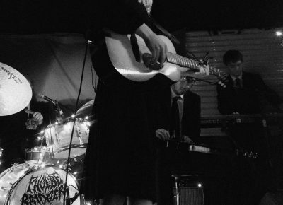 Taking a step back during one of her songs. Photo: Matthew Hunter