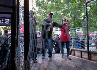 Etiquette is crucial to throwing axes with grace and aplomb. Photo: John Barkiple