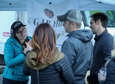 Sugarhouse Distillery’s Jasmin Peterson answers questions the brand’s popular rye whiskey. Photo: John Barkiple