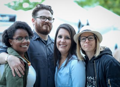 (L-R) Ryan, Mike, Shanel and Mia are ready for another round. “Everybody’s friendly, it’s a good time and I love the energy,” Ryan said. Photo: John Barkiple