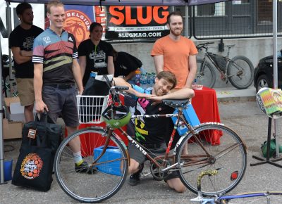 Men's category winners posing with their prizes.