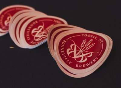 Bonneville Brewing stickers are there to remind you of all that tastiness you drank up on Saturday night. Photo: Talyn Sherer