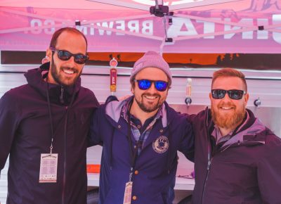 (L–R) Shawn Smith, Jeremy Worrell and Jimmy Brown are the beer repping squad from Uinta Brewing. Photo: Talyn Sherer